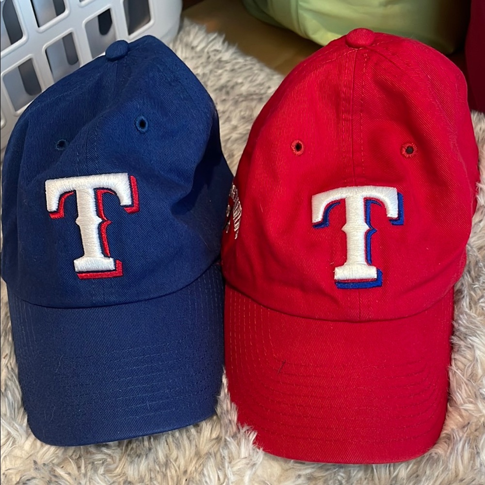 Texas Rangers Blue and Red Baseball Caps